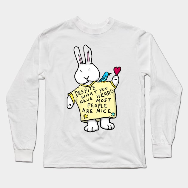 Despite what you may have heard most people are nice - solo bunny Long Sleeve T-Shirt by davidscohen